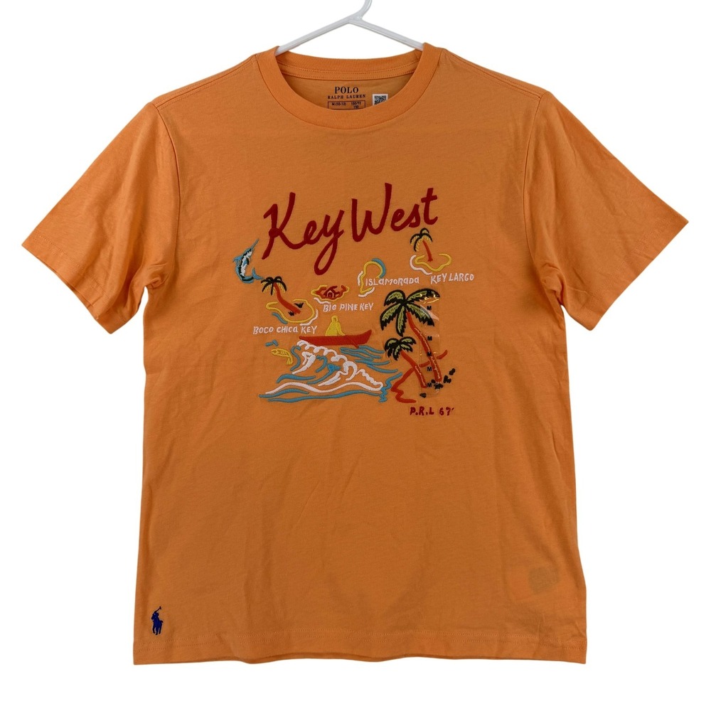 Polo‎ Ralph Lauren Shirt Youth Medium 10-12 Orange Key West Graphic Tee NWT